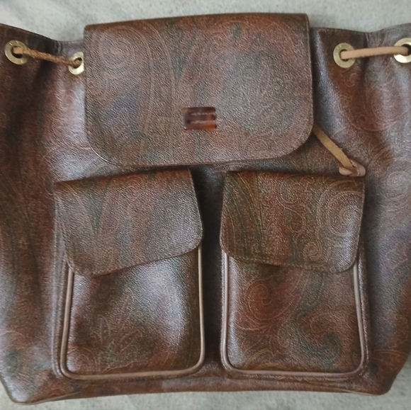 Etro Brown Leather Backpack